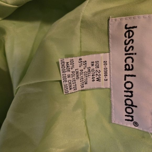 Jessica London Size 22W Long Trench Coat Removable Liner LIME GREEN BELTED - Picture 10 of 10